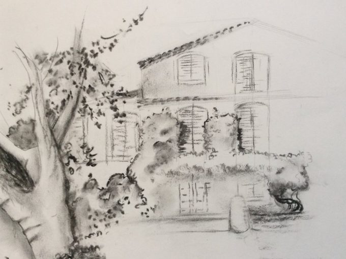 La Mareschale dessin fusain crayon 2014
